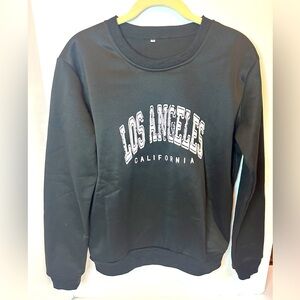 Women’s LOS ANGELES Black and White Crewneck Long Sleeve Sweatshirt Size Medium